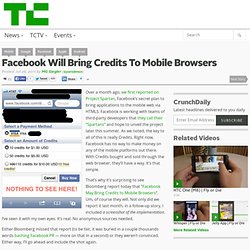 Facebook Will Bring Credits To Mobile Browsers