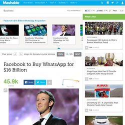 Facebook to Buy WhatsApp for $16 Billion