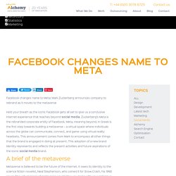 Meta: Facebook Changes its Name by Alchemy Interactive