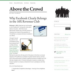 Why Facebook Clearly Belongs in the 10X Revenue Club