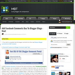 Add Facebook Comments Box To Blogger Blogs - New!