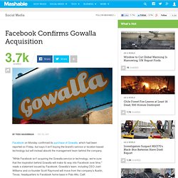 Facebook's Adqui-hire of Gowalla Confirmed