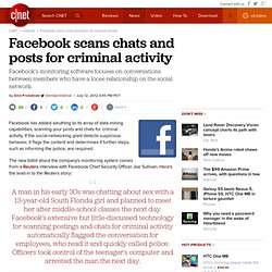 Facebook scans chats and posts for criminal activity