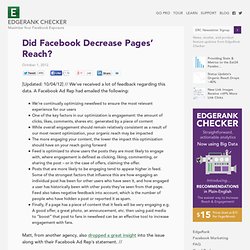 Did Facebook Decrease Pages’ Reach?