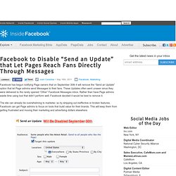 Facebook to Disable “Send an Update” that Let Pages Reach Fans Directly Through Messages