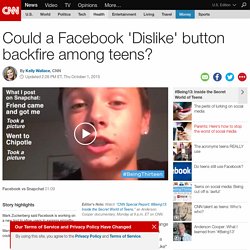 Could a Facebook 'Dislike' button backfire among teens?