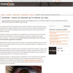 Facebook : toutes ces données qu'il collecte sur vous