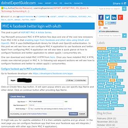 MVC 4: facebook twitter login with oAuth