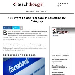 100 Ways To Use Facebook In Education By Category