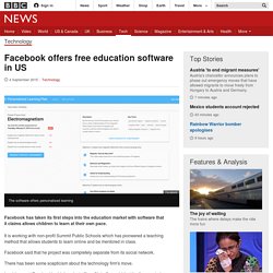 Facebook offers free education software in US - BBC News