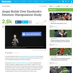 Anger Builds Over Facebook's Emotion-Manipulation Study