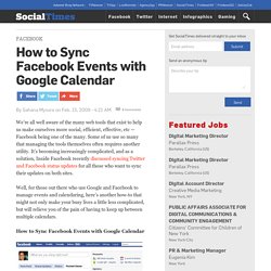 How to Sync Facebook Events with Google Calendar