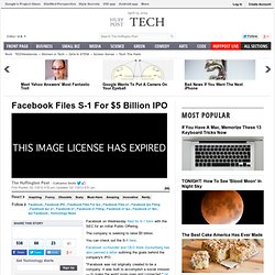 Facebook Files S-1 For $5 Billion IPO