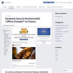 Facebook lance la fonctionnalité “Offres d’emploi” en France