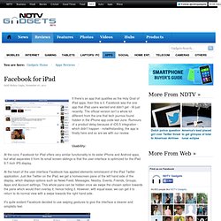 Facebook for iPad