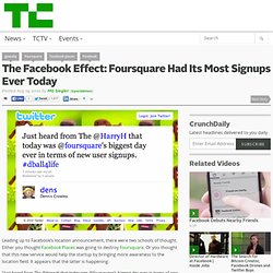 The Facebook Effect: Foursquare Had Its Most Signups Ever Today