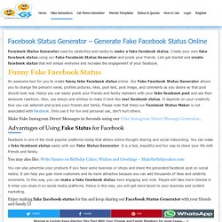 Facebook Status Generator - Create Fake Faceook Status in Seconds