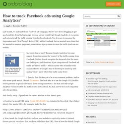 How to track Facebook ads using Google Analytics?