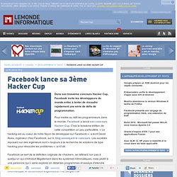 Facebook lance sa 3ème Hacker Cup