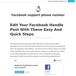 Edit Your Facebook Handle Post With These Easy And Quick Steps
