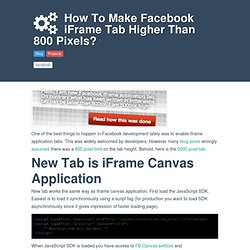 How To Make Facebook iFrame Tab Higher Than 800 Pixels?