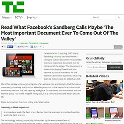 Read What Facebook’s Sandberg Calls Maybe ‘The Most important Document Ever To Come Out Of The Valley’