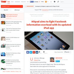 Hitpad Fights Facebook Information Overload