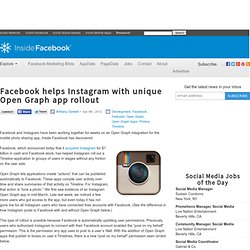 Facebook helps Instagram with unique Open Graph app rollout