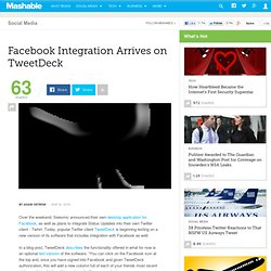 Facebook Integration Arrives on TweetDeck