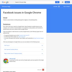 Facebook issues in Google Chrome - Chrome Help