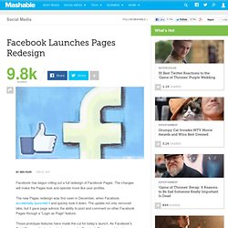 Facebook Launches Pages Redesign