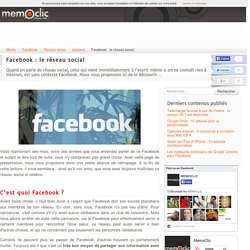 Facebook : le réseau social