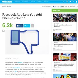 Facebook App Lets You Add Enemies Online