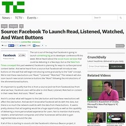 Source: Facebook To Launch Read, Listened, Watched, And Want Buttons