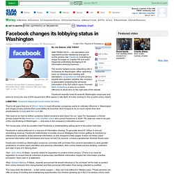 Facebook changes its lobbying status in Washington