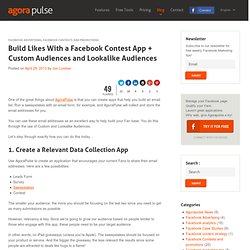 Facebook Contest App Email Data + Facebook Ads and Lookalike Audiences