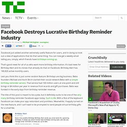 Facebook Destroys Lucrative Birthday Reminder Industry