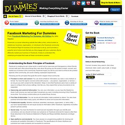 Facebook Marketing For Dummies Cheat Sheet