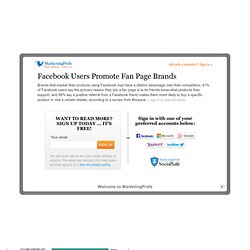 Facebook Users Promote Fan Page Brands : MarketingProfs