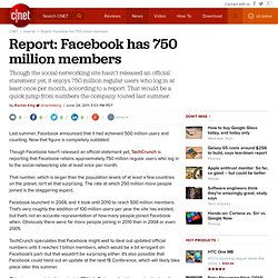 Report: Facebook has 750 million members