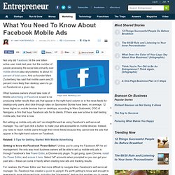 What You Need To Know About Facebook Mobile Ads