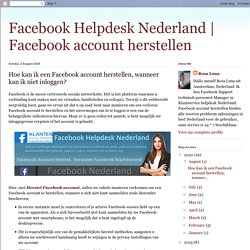 Facebook account herstellen: Hoe kan ik een Facebook account herstellen, wanneer kan ik niet inloggen?