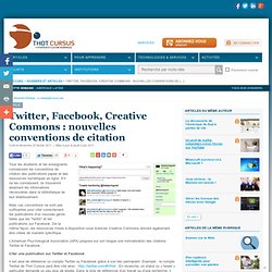 Twitter, Facebook, Creative Commons : nouvelles conventions de citation