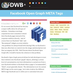 Facebook Open Graph META Tags