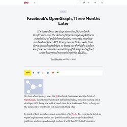 Facebook's OpenGraph, Three Months Later