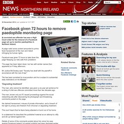 Facebook given 72 hours to remove paedophile monitoring page
