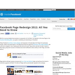 Facebook Page Redesign 2011: All You Need to Know