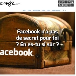 Facebook n'a pas de secret pour toi ? En es-tu si sûr ?