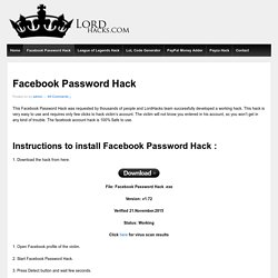 Facebook Password Hack is used to recover accounts easy for lifetime