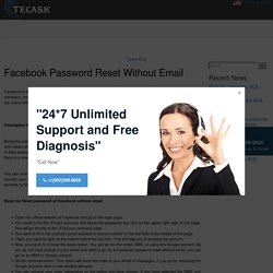 Facebook Password Reset without email